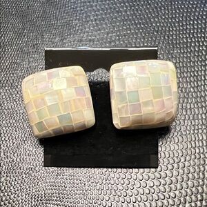 Iridescent Mosaic Square Earrings